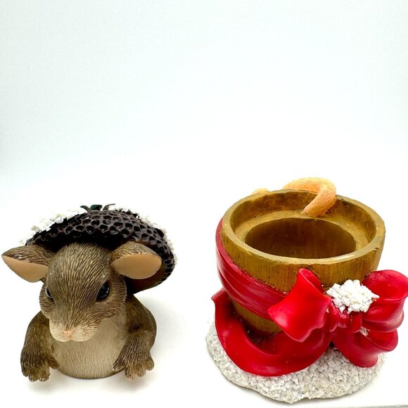 Fitz & Floyd Charming Tails "Holly Day Dreams" 93/501 Lidded Trinket Box Xmas - Picture 5 of 7